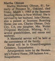 Ohman, Martha (Mulroney)